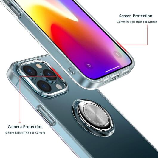 Apple iPhone 13 Hoesje Ring Kickstand Back Cover Transparant afbeelding 7