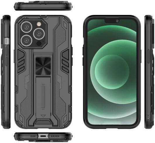 Apple iPhone 13 Pro Max Hoesje Back Cover Magnetische Kickstand Zwart afbeelding 8