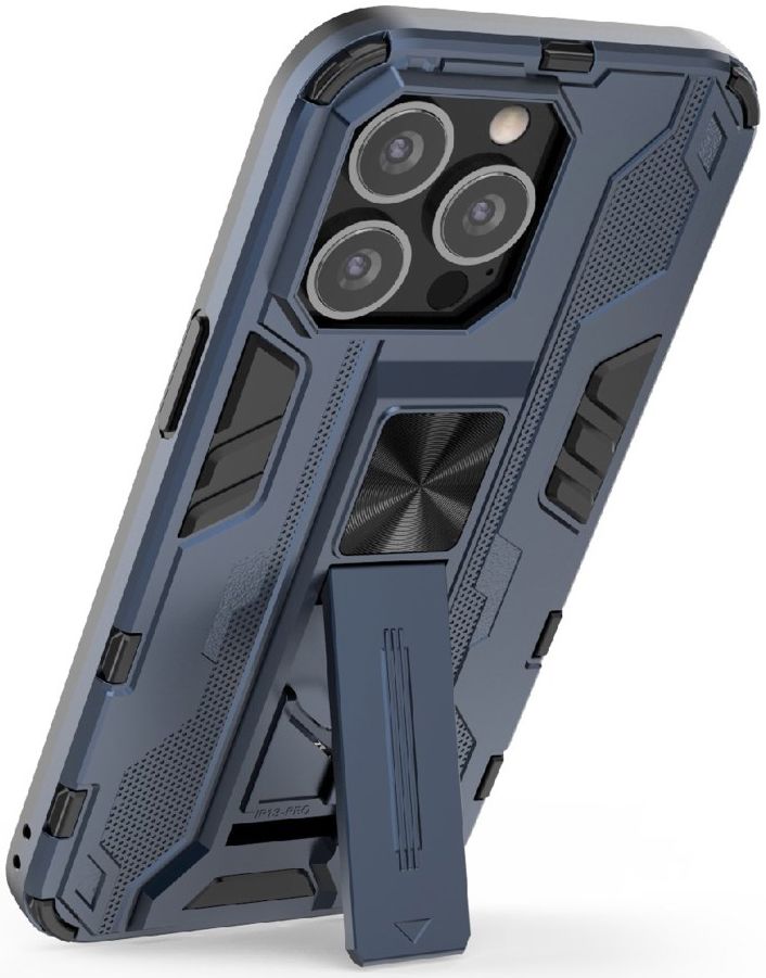Apple iPhone 13 Pro Max Hoesje Back Cover Magnetische Kickstand Blauw afbeelding 3