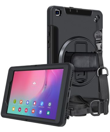 Samsung Galaxy Tab A 8.0 (2019) Hoes 360° Kickstand Back Cover Zwart Hoesjes