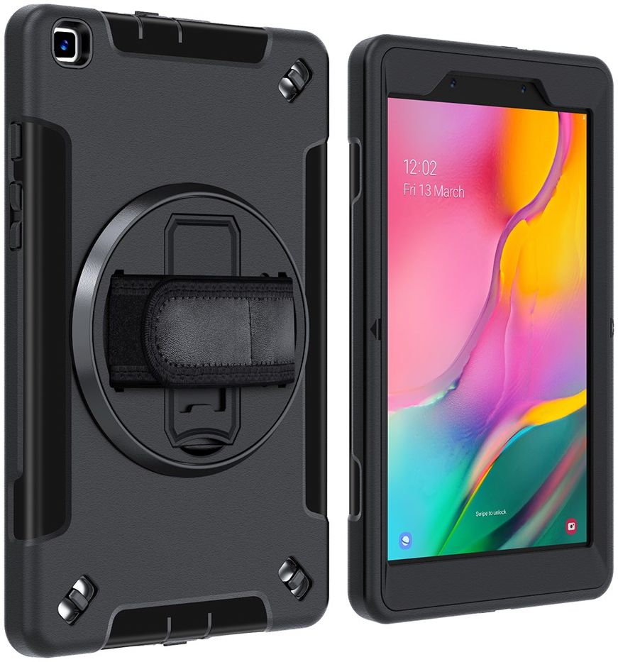 Samsung Galaxy Tab A 8.0 (2019) Hoes 360° Kickstand Back Cover Zwart afbeelding 16