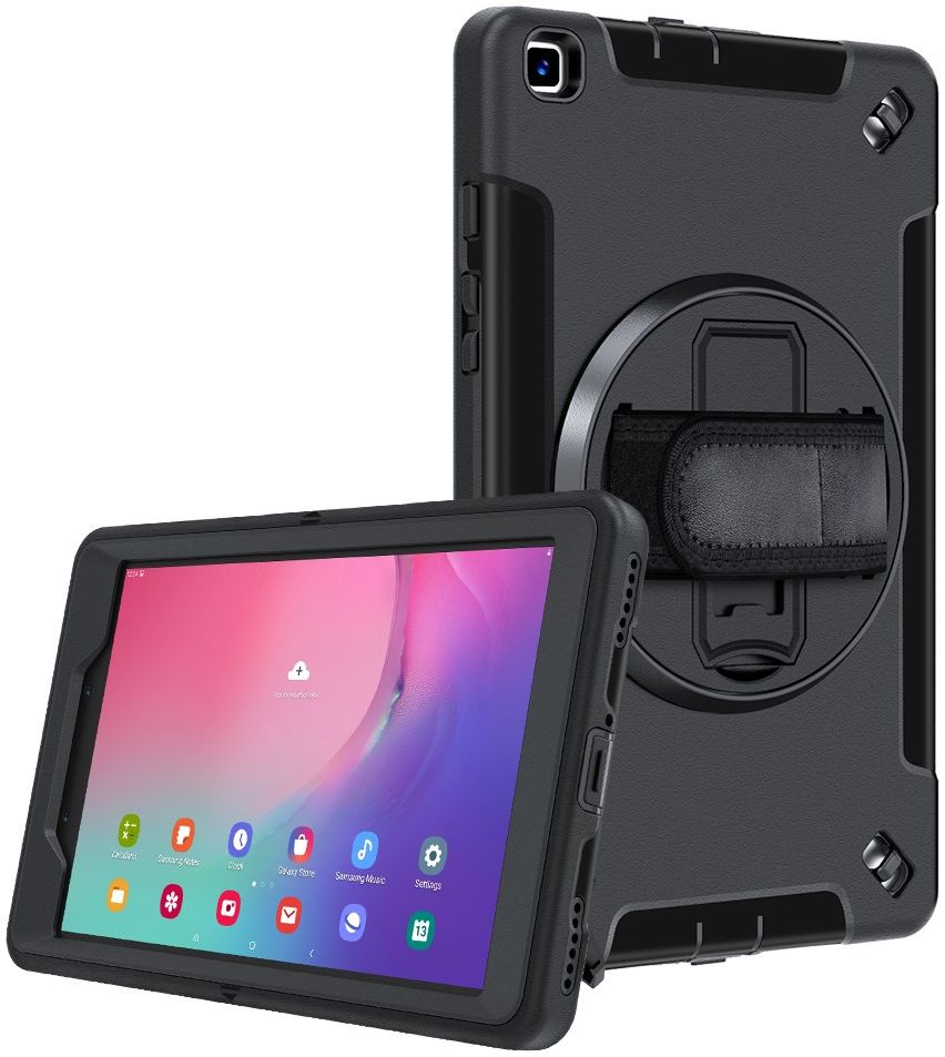 Samsung Galaxy Tab A 8.0 (2019) Hoes 360° Kickstand Back Cover Zwart afbeelding 17