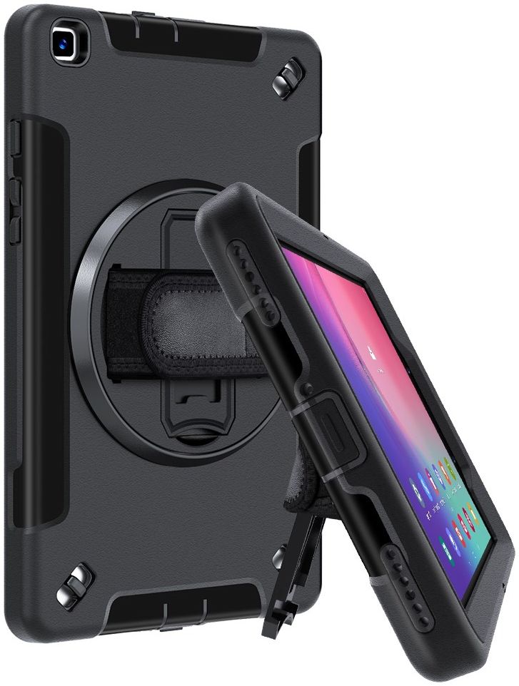 Samsung Galaxy Tab A 8.0 (2019) Hoes 360° Kickstand Back Cover Zwart afbeelding 18
