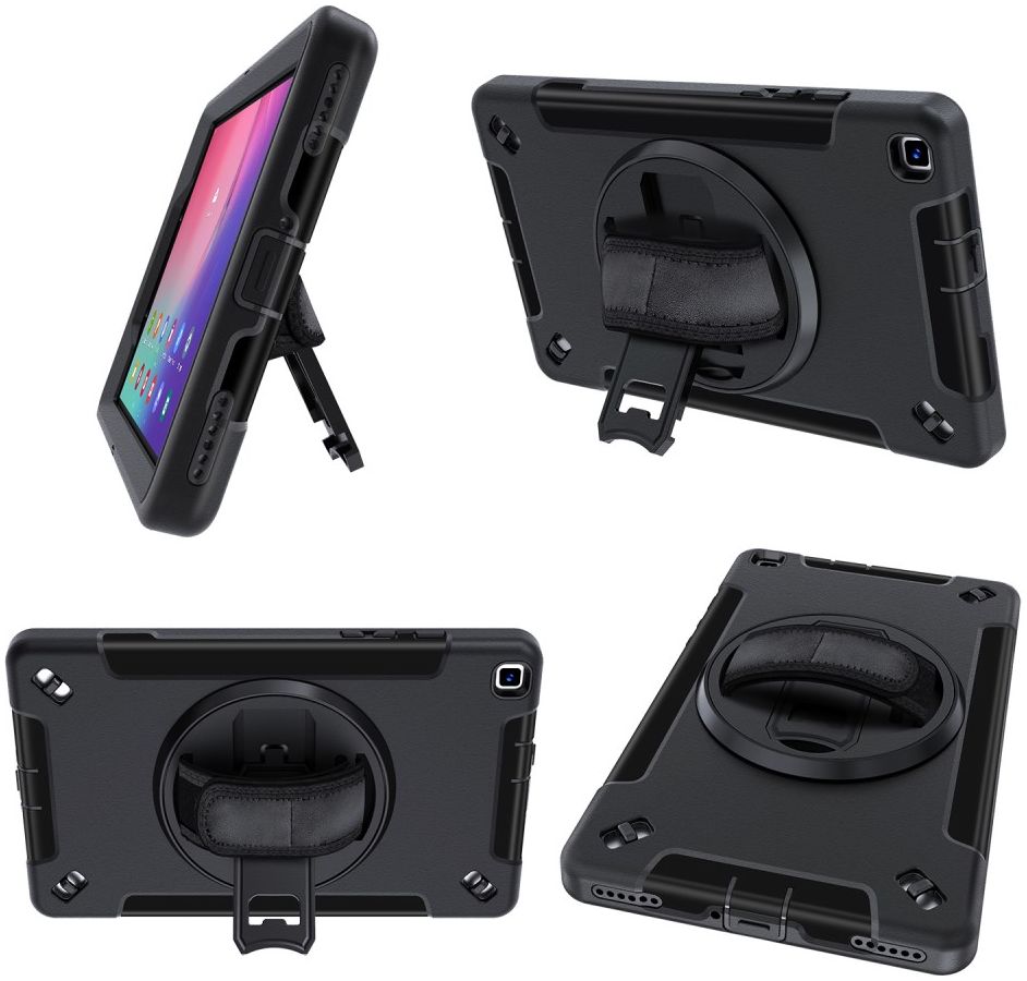 Samsung Galaxy Tab A 8.0 (2019) Hoes 360° Kickstand Back Cover Zwart afbeelding 19