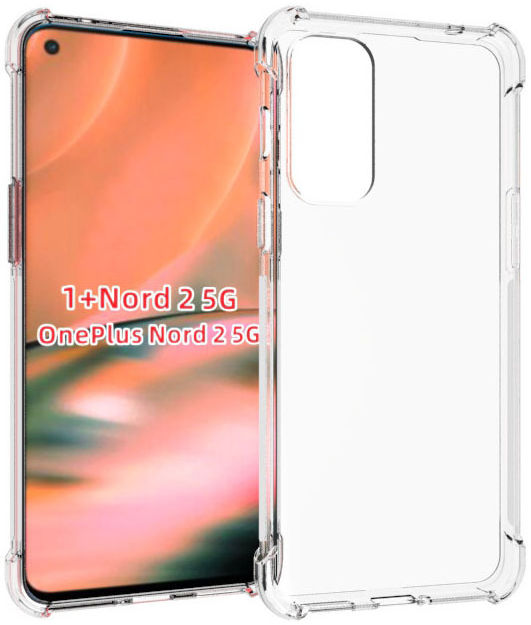 OnePlus Nord 2 5G Hoesje Schokbestendig Dun TPU Back Cover Transparant afbeelding 1