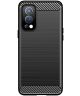 OnePlus Nord 2 5G Hoesje Geborsteld TPU Flexibele Back Cover Zwart