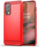 OnePlus Nord 2 5G Hoesje Geborsteld TPU Flexibele Back Cover Rood