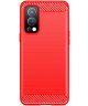 OnePlus Nord 2 5G Hoesje Geborsteld TPU Flexibele Back Cover Rood