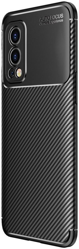 OnePlus Nord 2 5G Hoesje Siliconen Carbon TPU Back Cover Zwart afbeelding 1
