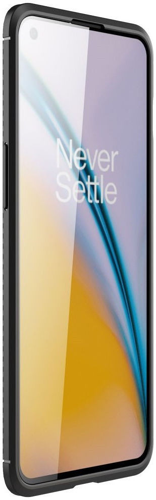 OnePlus Nord 2 5G Hoesje Siliconen Carbon TPU Back Cover Zwart afbeelding 2