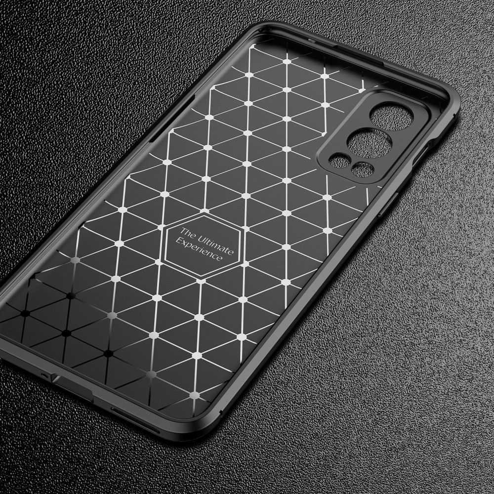 OnePlus Nord 2 5G Hoesje Siliconen Carbon TPU Back Cover Zwart afbeelding 8