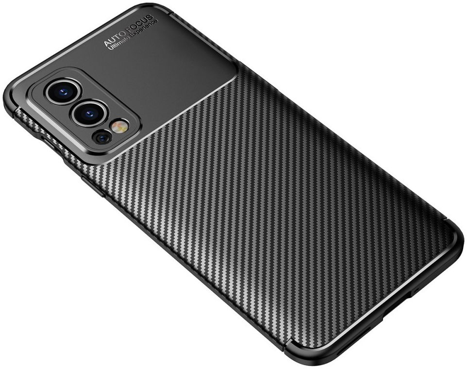 OnePlus Nord 2 5G Hoesje Siliconen Carbon TPU Back Cover Zwart afbeelding 6