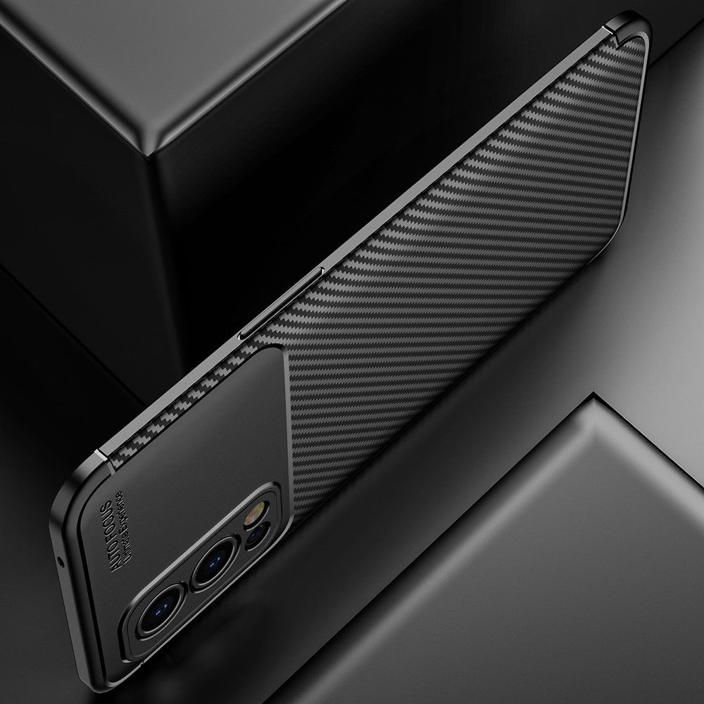 OnePlus Nord 2 5G Hoesje Siliconen Carbon TPU Back Cover Zwart afbeelding 13