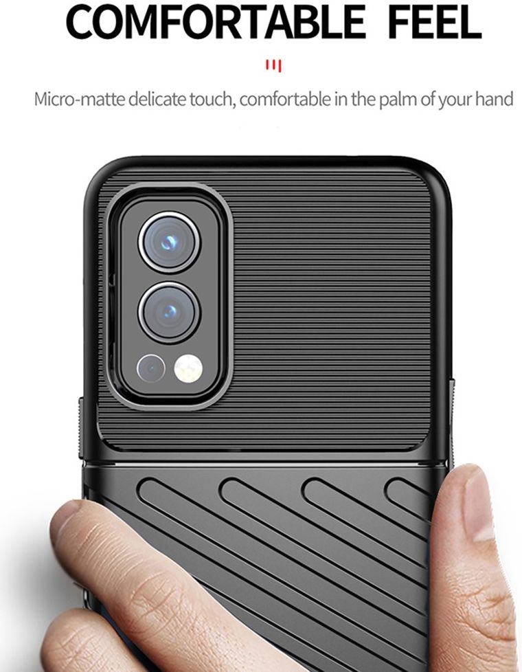 OnePlus Nord 2 5G Hoesje TPU Thunder Design Back Cover Zwart afbeelding 2