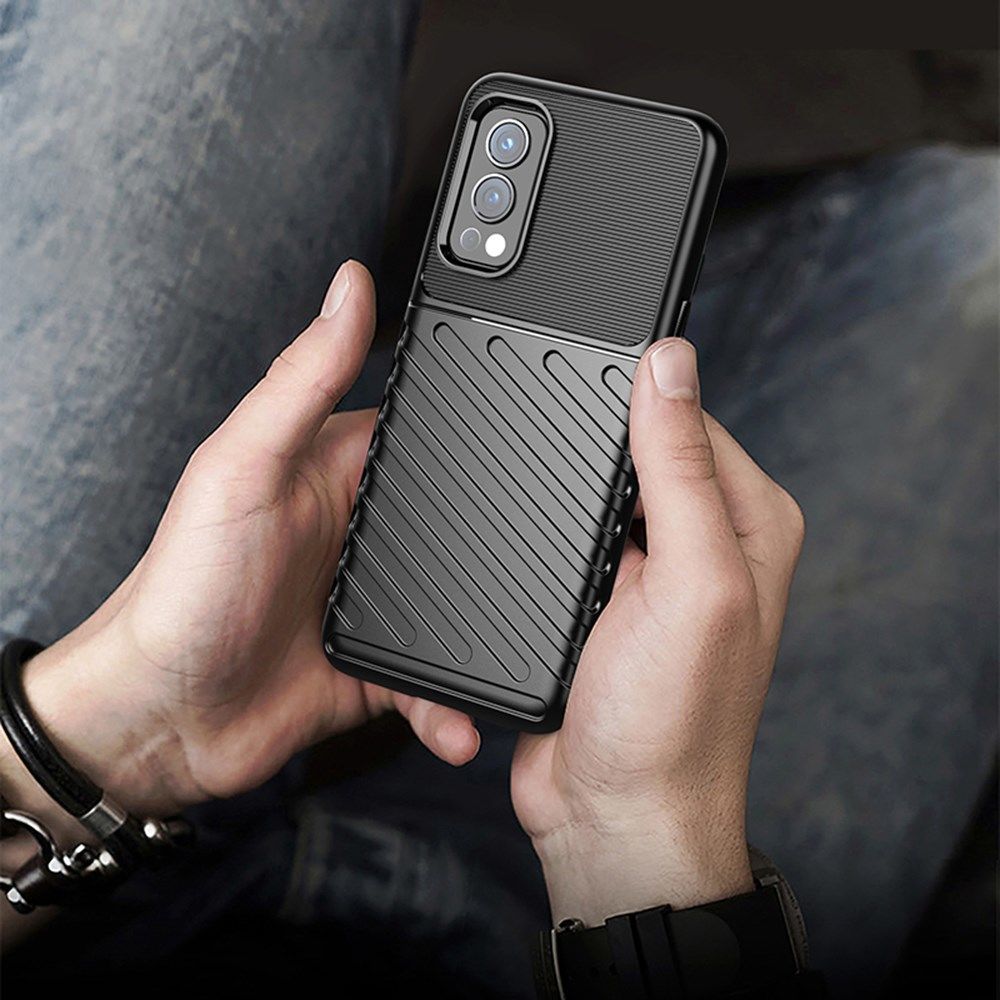 OnePlus Nord 2 5G Hoesje TPU Thunder Design Back Cover Zwart afbeelding 4