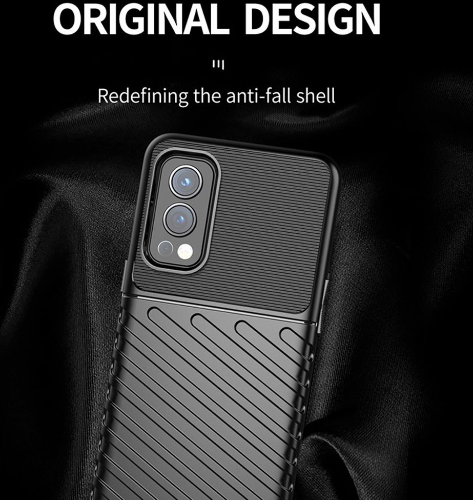 OnePlus Nord 2 5G Hoesje TPU Thunder Design Back Cover Zwart afbeelding 5