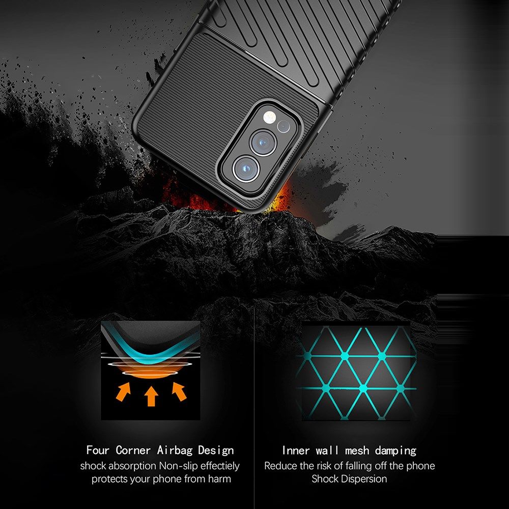 OnePlus Nord 2 5G Hoesje TPU Thunder Design Back Cover Zwart afbeelding 6