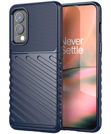 OnePlus Nord 2 5G Hoesje TPU Thunder Design Back Cover Blauw Hoesjes