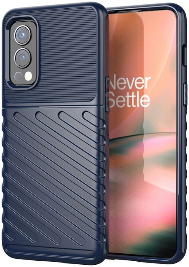 OnePlus Nord 2 5G Hoesje TPU Thunder Design Back Cover Blauw afbeelding 1