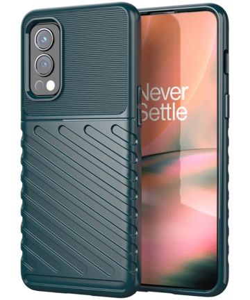 OnePlus Nord 2 5G Hoesje TPU Thunder Design Back Cover Groen Hoesjes