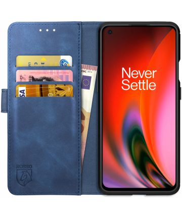 Rosso Element OnePlus Nord 2 5G Hoesje Book Cover Wallet Blauw Hoesjes