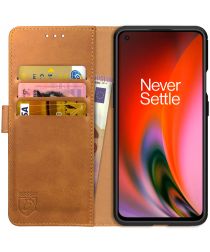 Rosso Element OnePlus Nord 2 5G Hoesje Book Cover Wallet Lichtbruin