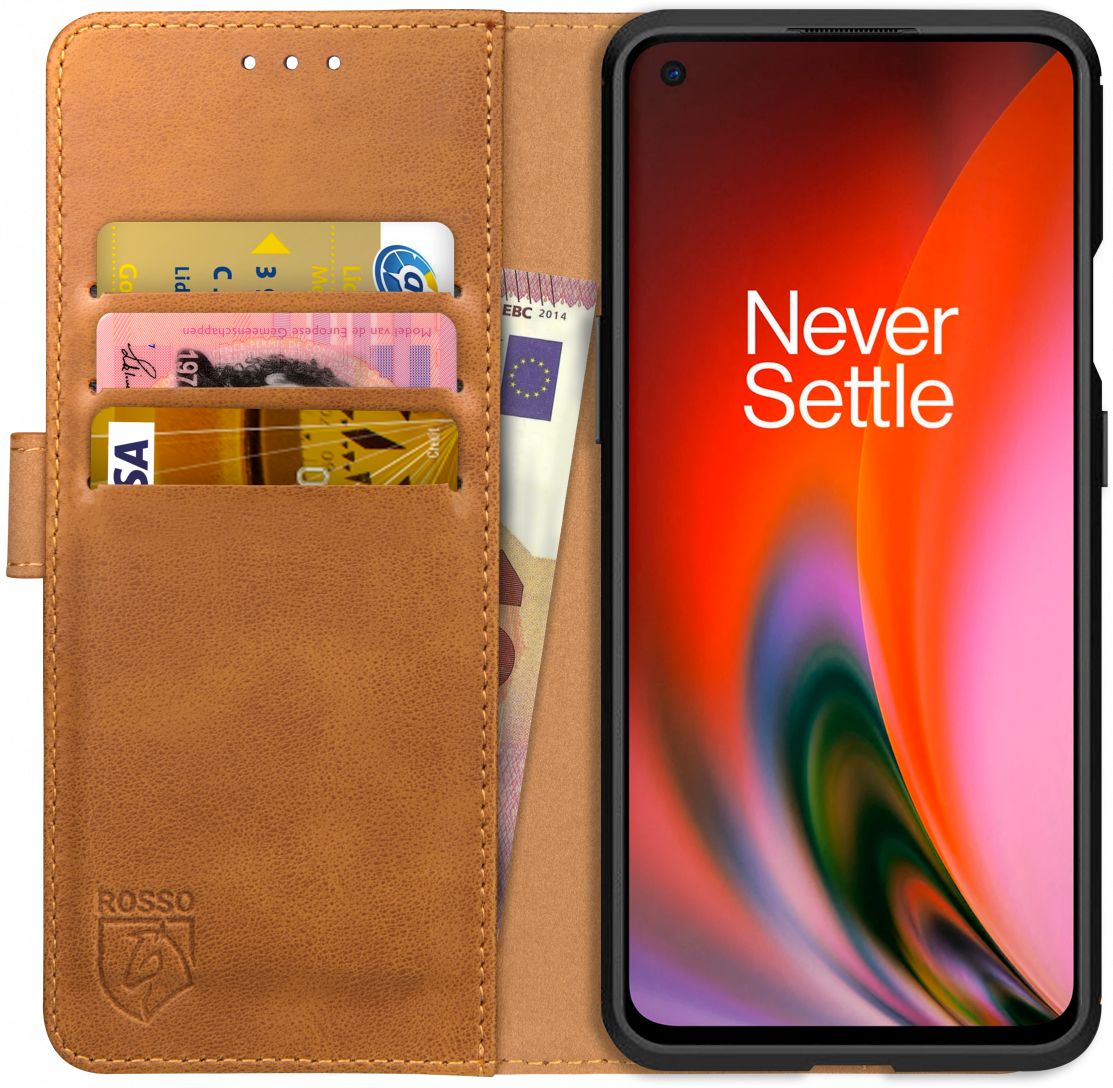 Rosso Element OnePlus Nord 2 5G Hoesje Book Cover Wallet Lichtbruin afbeelding 1