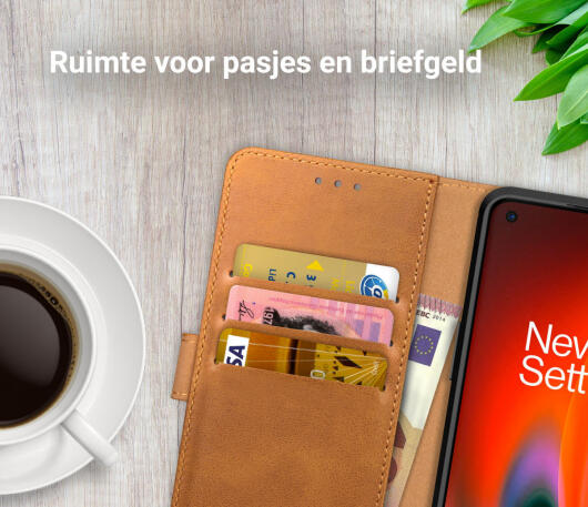 Rosso Element OnePlus Nord 2 5G Hoesje Book Cover Wallet Lichtbruin afbeelding 8