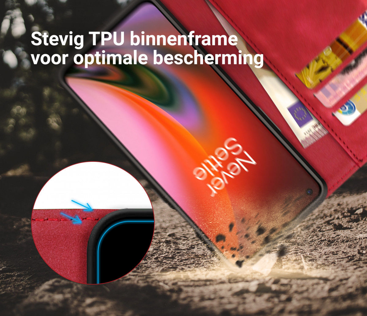 Rosso Element OnePlus Nord 2 5G Hoesje Book Cover Wallet Rood afbeelding 8