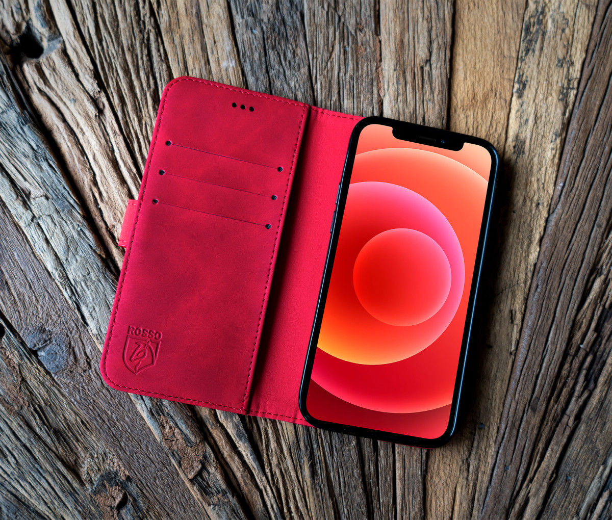 Rosso Element OnePlus Nord 2 5G Hoesje Book Cover Wallet Rood afbeelding 6