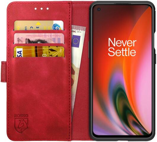 Rosso Element OnePlus Nord 2 5G Hoesje Book Cover Wallet Rood afbeelding 1