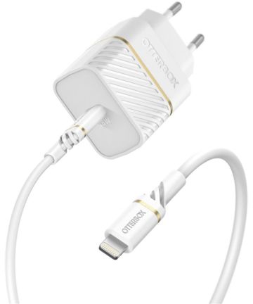 OtterBox iPhone Snellader 18W PD + USB-C naar Lightning Kabel 1M Wit Opladers