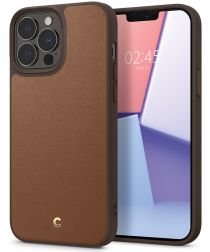 Spigen Ciel by Cyrill Leather Brick iPhone 13 Pro Max Hoesje Bruin