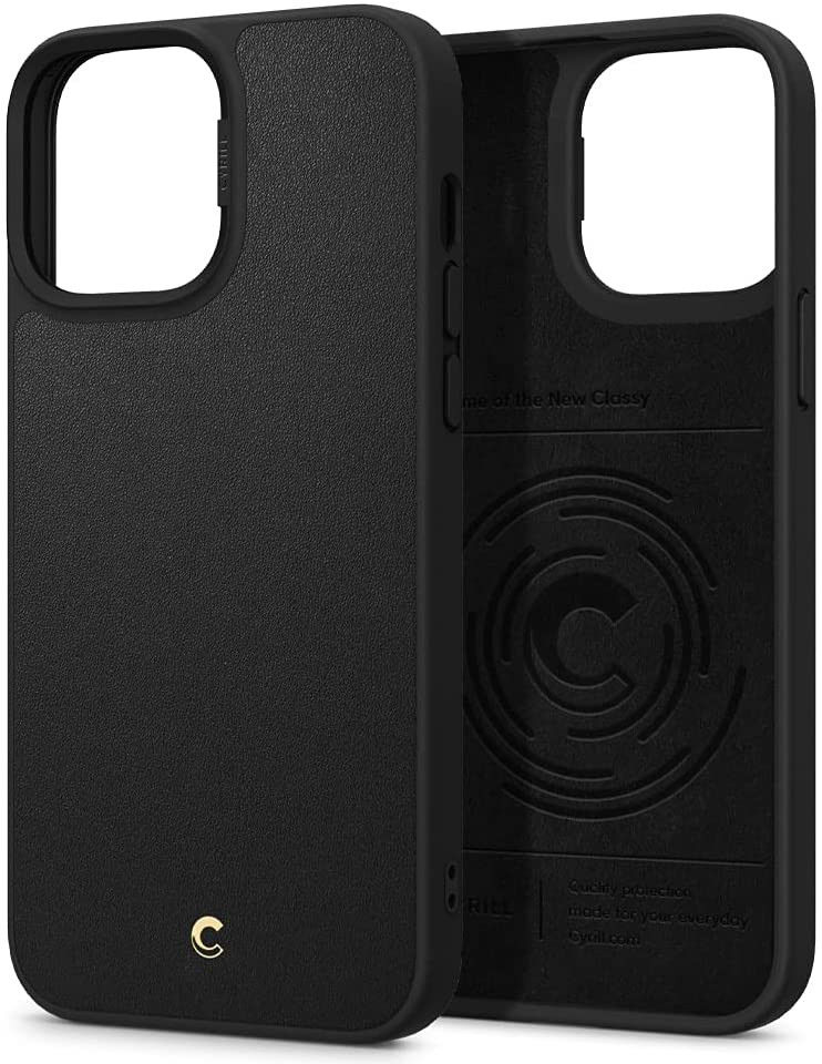 Spigen Cyrill Leather Brick Apple iPhone 13 Pro Max Hoesje Zwart afbeelding 2
