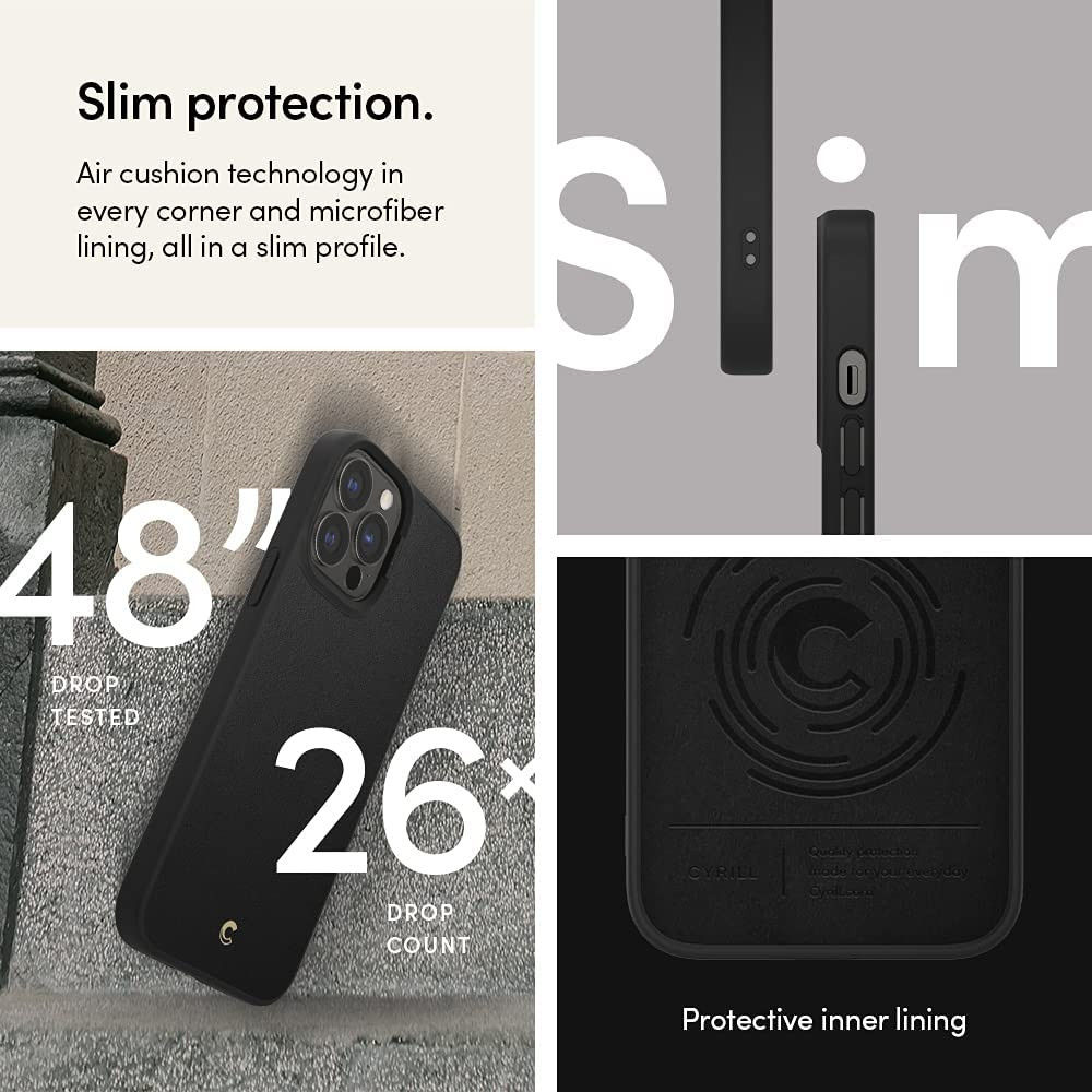 Spigen Cyrill Leather Brick Apple iPhone 13 Pro Max Hoesje Zwart afbeelding 5