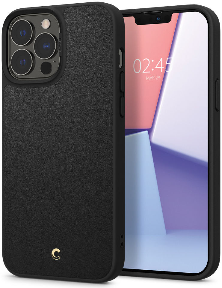 Spigen Cyrill Leather Brick Apple iPhone 13 Pro Max Hoesje Zwart afbeelding 1