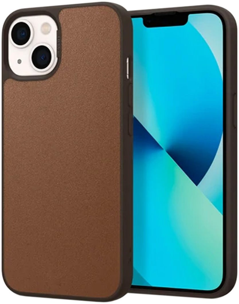 Spigen Ciel by Cyrill Leather Brick iPhone 13 Hoesje Bruin GSMpunt.nl