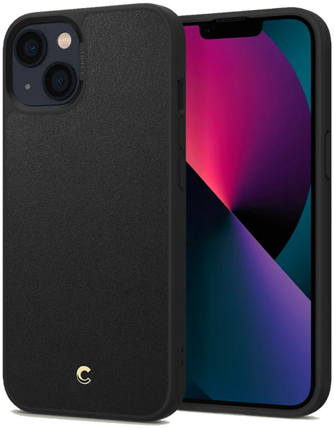 Spigen Ciel by Cyrill Leather Brick iPhone 13 Hoesje Zwart GSMpunt.nl