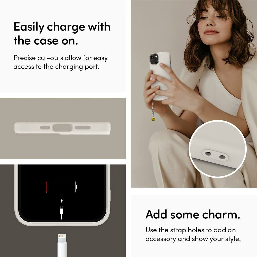 Spigen Cyrill Color Brick Apple iPhone 13 Mini Hoesje Creme afbeelding 2