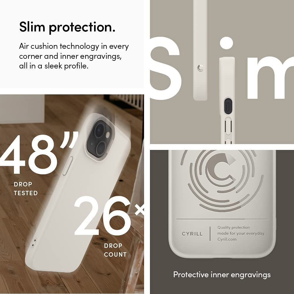 Spigen Cyrill Color Brick Apple iPhone 13 Mini Hoesje Creme afbeelding 7