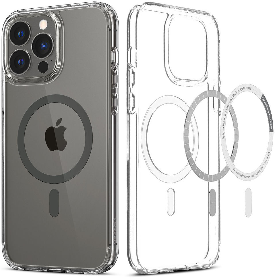 Spigen Ultra Hybrid iPhone 13 Pro Max Hoesje MagSafe Transparant/Grijs afbeelding 4