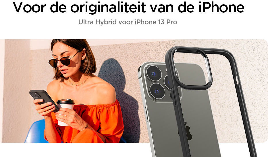 Spigen Ultra Hybrid Apple iPhone 13 Pro Hoesje Transparant/Zwart afbeelding 4