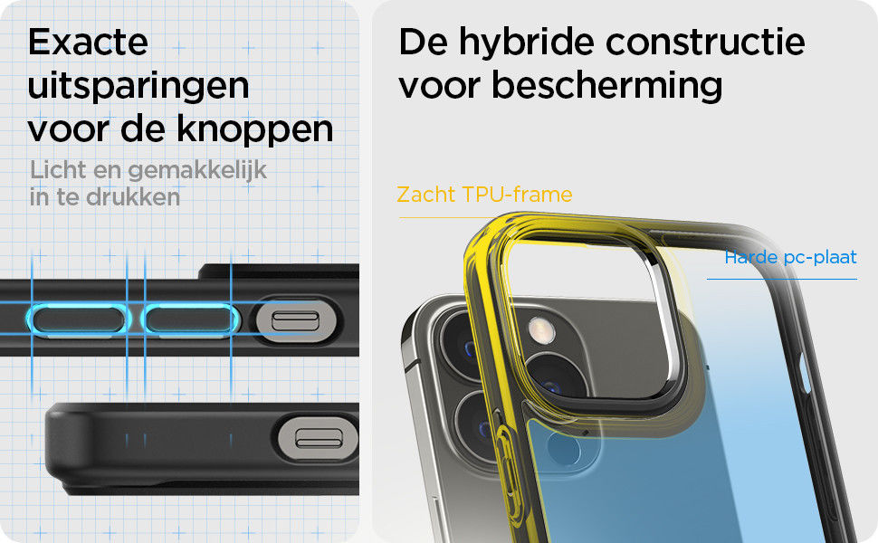 Spigen Ultra Hybrid Apple iPhone 13 Pro Hoesje Transparant/Zwart afbeelding 5