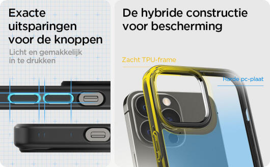 Spigen Ultra Hybrid Apple iPhone 13 Pro Hoesje Transparant/Zwart afbeelding 5