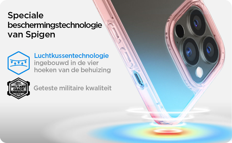 Spigen Ultra Hybrid Apple iPhone 13 Pro Hoesje Transparant/Roze afbeelding 6
