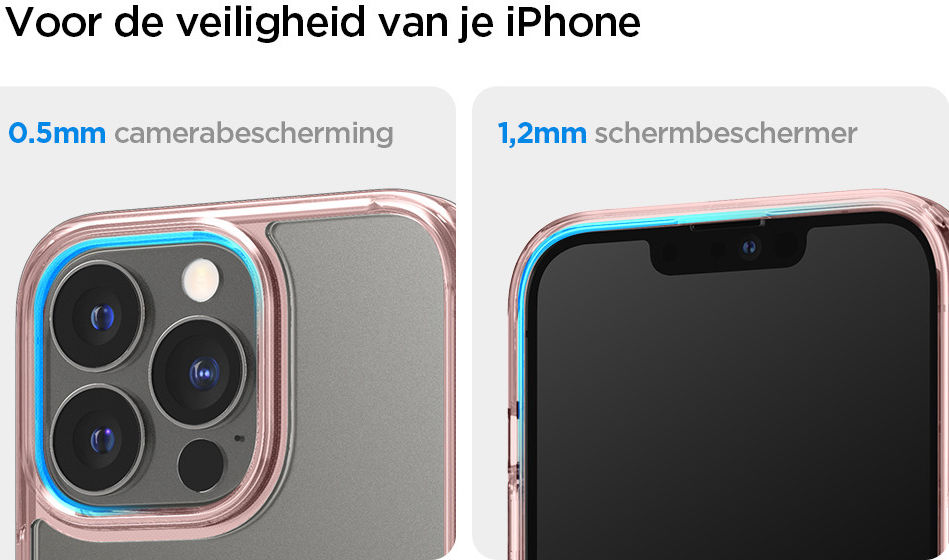 Spigen Ultra Hybrid Apple iPhone 13 Pro Hoesje Transparant/Roze afbeelding 7