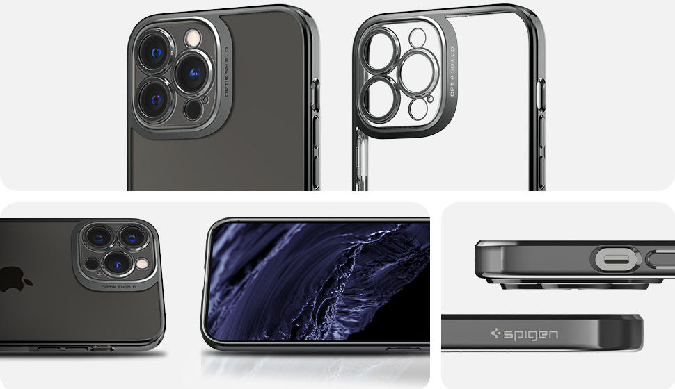 Spigen Optik Crystal Apple iPhone 13 Pro Hoesje Transparant/Grijs afbeelding 13