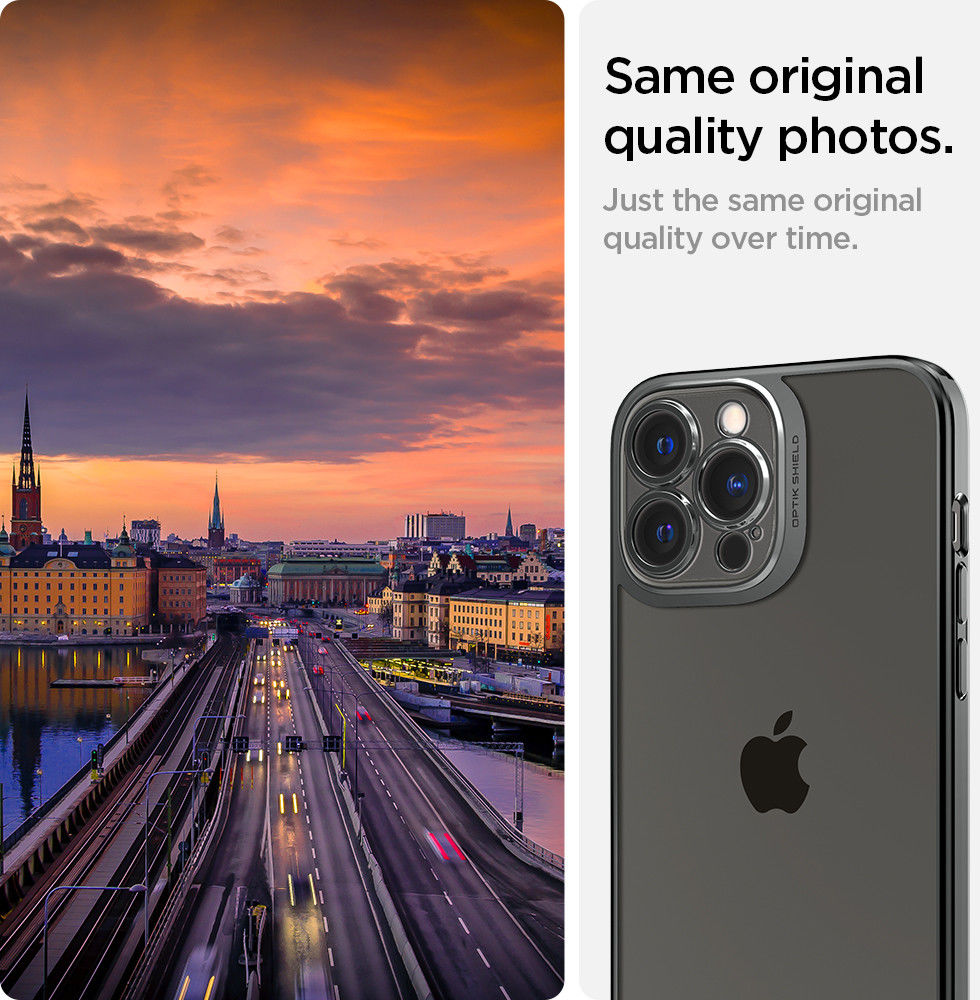 Spigen Optik Crystal Apple iPhone 13 Pro Hoesje Transparant/Grijs afbeelding 6