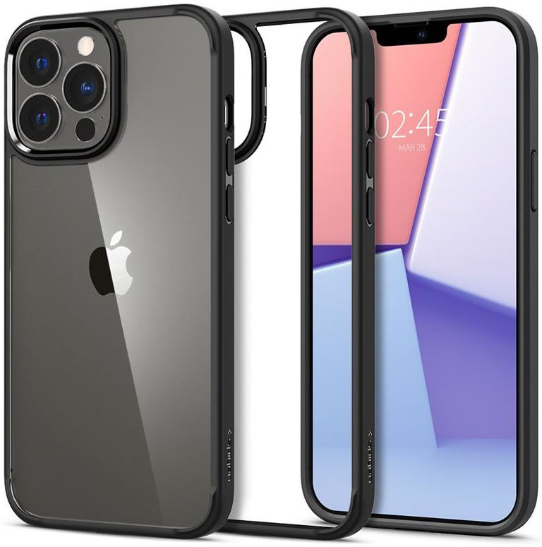 Spigen Crystal Hybrid Apple iPhone 13 Pro Hoesje Zwart afbeelding 2