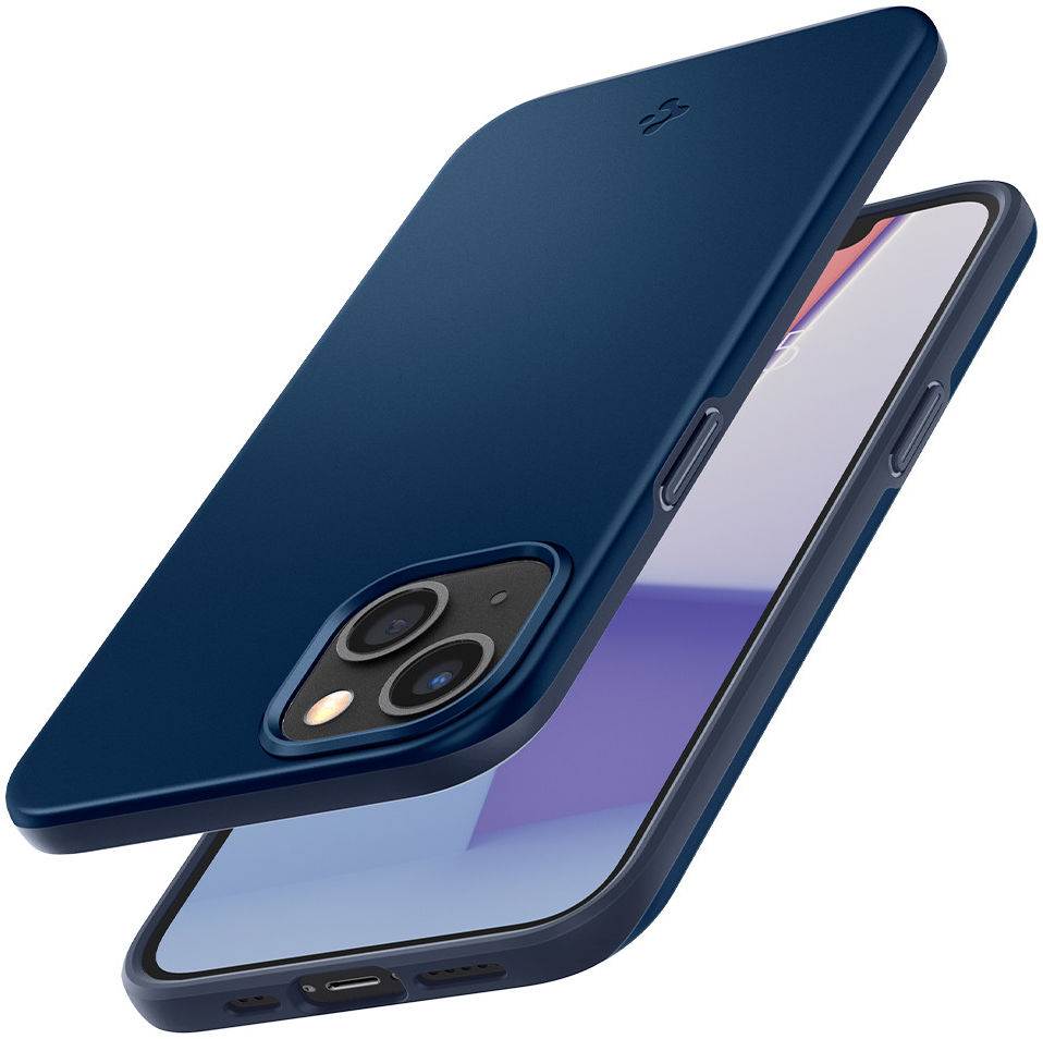 Spigen Thin Fit Apple iPhone 13 Mini Ultra Dun Hoesje Blauw afbeelding 5